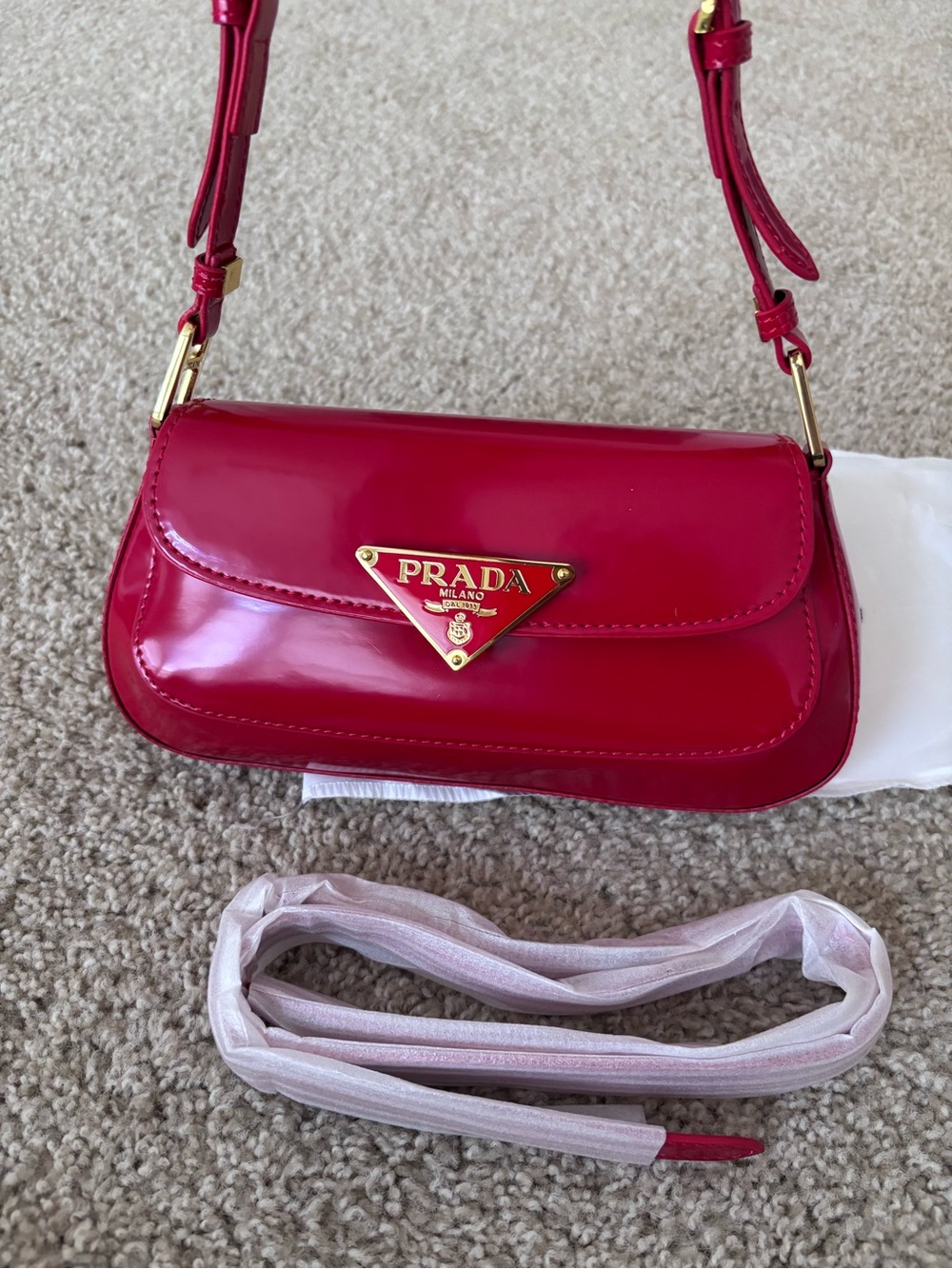 NEW Small Red Leather Bag